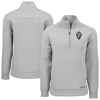 Men's Cutter & Buck  Heather Gray Colorado Rapids Roam Eco Recycled Quarter-Zip Pullover Top