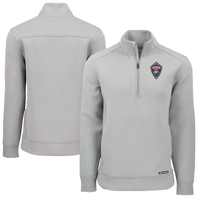 Men's Cutter & Buck  Heather Gray Colorado Rapids Roam Eco Recycled Quarter-Zip Pullover Top