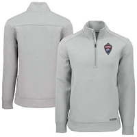Men's Cutter & Buck  Heather Gray Colorado Rapids Roam Eco Recycled Quarter-Zip Pullover Top