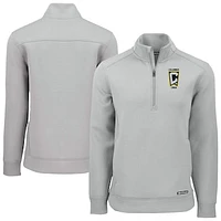 Men's Cutter & Buck  Heather Gray Columbus Crew Roam Eco Recycled Quarter-Zip Pullover Top