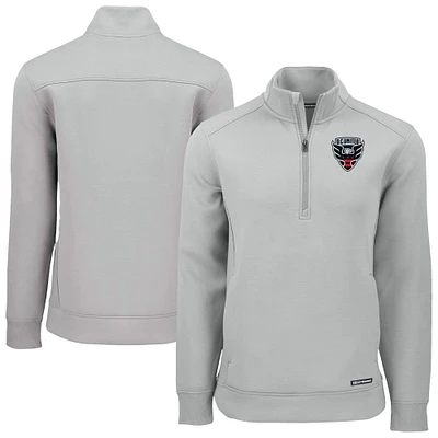 Men's Cutter & Buck  Heather Gray D.C. United Roam Eco Recycled Quarter-Zip Pullover Top