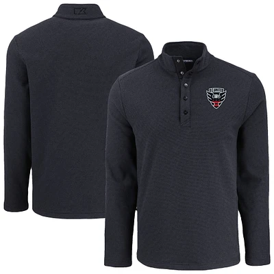 Men's Cutter & Buck D.C. United Hunts Point Eco Textured Fleece Recycled Quarter-Snap Pullover