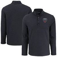 Men's Cutter & Buck D.C. United Hunts Point Eco Textured Fleece Recycled Quarter-Snap Pullover