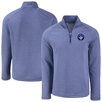 Men's Cutter & Buck Heather CF Montreal Peshastin Eco Fleece Recycled Quarter-Zip Pullover Top