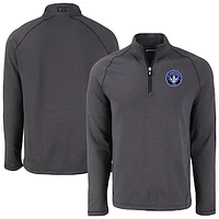 Men's Cutter & Buck Heather CF Montreal Peshastin Eco Fleece Recycled Quarter-Zip Pullover Top
