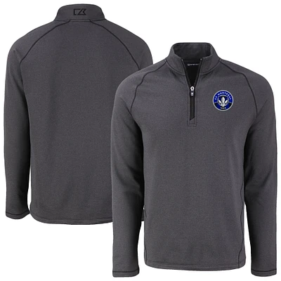 Men's Cutter & Buck Heather CF Montreal Peshastin Eco Fleece Recycled Quarter-Zip Pullover Top