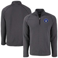 Men's Cutter & Buck Heather CF Montreal Peshastin Eco Fleece Recycled Quarter-Zip Pullover Top