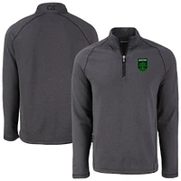 Men's Cutter & Buck Heather Austin FC Peshastin Eco Fleece Recycled Quarter-Zip Pullover Top