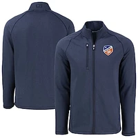 Men's Cutter & Buck  Heather Navy FC Cincinnati Peshastin Eco Fleece Recycled Full-Zip Jacket