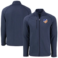 Men's Cutter & Buck  Heather Navy FC Cincinnati Peshastin Eco Fleece Recycled Full-Zip Jacket
