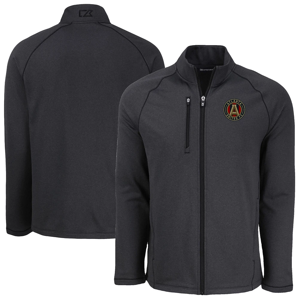 Men's Cutter & Buck Heather Atlanta United FC Peshastin Eco Fleece Recycled Full-Zip Jacket