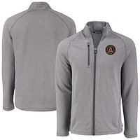 Men's Cutter & Buck Heather Atlanta United FC Peshastin Eco Fleece Recycled Full-Zip Jacket