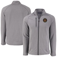 Men's Cutter & Buck Heather Atlanta United FC Peshastin Eco Fleece Recycled Full-Zip Jacket