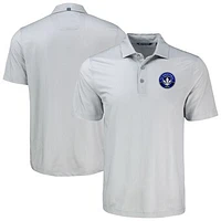 Men's Cutter & Buck  Gray CF Montreal Pike Eco Shadow Check Print Recycled Polo