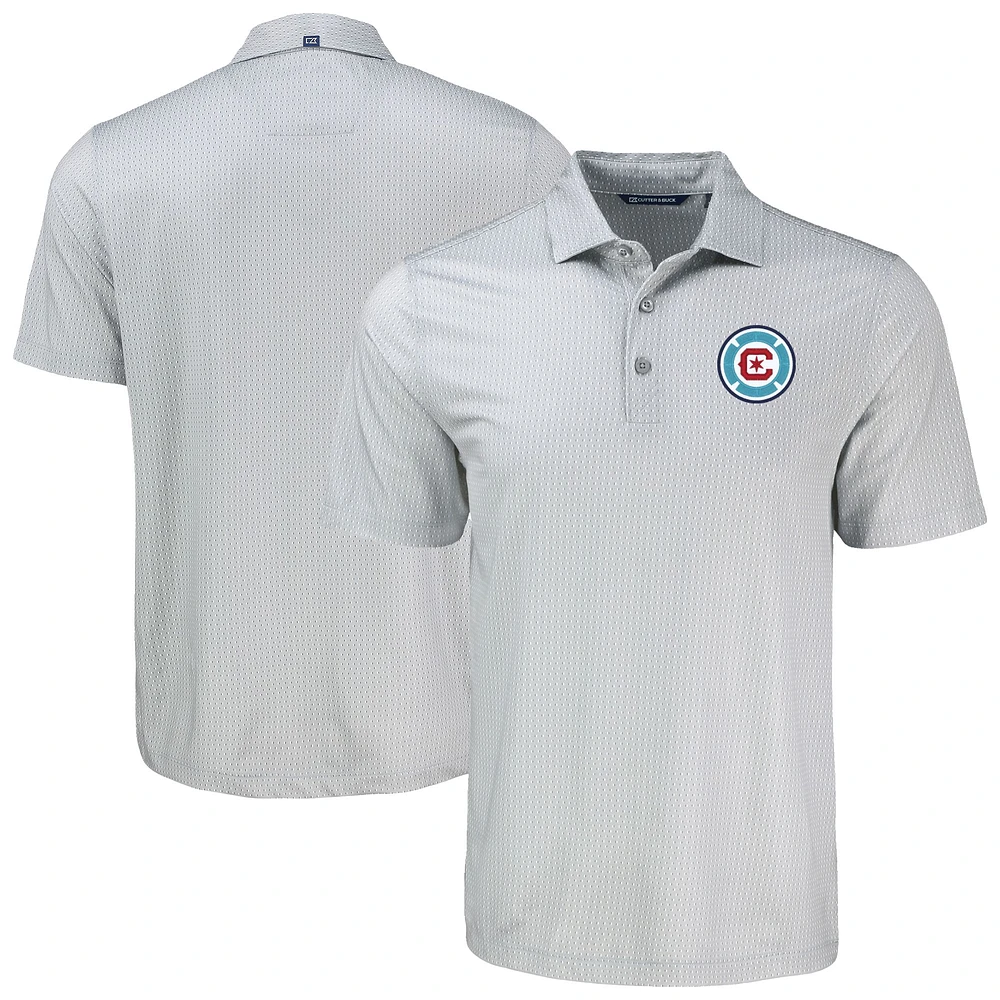 Men's Cutter & Buck Chicago Fire Pike Eco Shadow Check Print Recycled Polo
