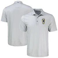 Men's Cutter & Buck  Gray Columbus Crew Pike Eco Shadow Check Print Recycled Polo