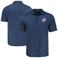 Men's Cutter & Buck  Navy FC Cincinnati Pike Eco Shadow Check Print Recycled Polo