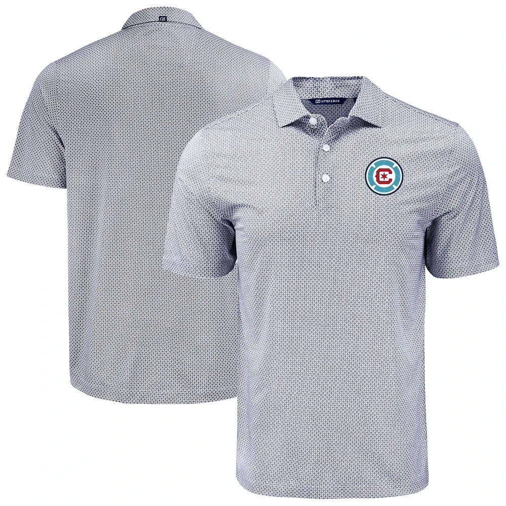 Men's Cutter & Buck Chicago Fire Pike Eco Diamond Dot Print Recycled Polo