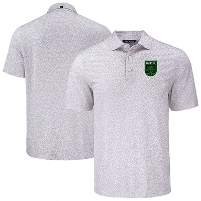Men's Cutter & Buck  Gray Austin FC Pike Eco Flora Print Recycled Polo