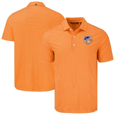 Men's Cutter & Buck  Orange/White FC Cincinnati Forge Eco Fine Line Stripe Stretch Recycled Polo