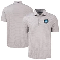 Men's Cutter & Buck Charlotte FC Forge Eco Fine Line Stripe Stretch Recycled Polo