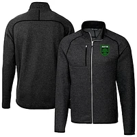 Men's Cutter & Buck  Heather Charcoal Austin FC Mainsail Sweater-Knit Full-Zip Jacket