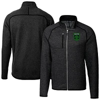 Men's Cutter & Buck  Heather Charcoal Austin FC Mainsail Sweater-Knit Full-Zip Jacket