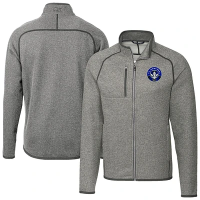 Men's Cutter & Buck  Heather Gray CF Montreal Mainsail Sweater-Knit Full-Zip Jacket
