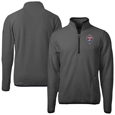 Men's Cutter & Buck  Gray Colorado Rapids Cascade Eco Fleece Quarter-Zip Jacket
