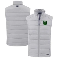 Men's Cutter & Buck Gray Austin FC Evoke Hybrid Eco Softshell Recycled Full-Zip Vest