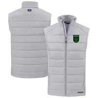 Men's Cutter & Buck Gray Austin FC Evoke Hybrid Eco Softshell Recycled Full-Zip Vest