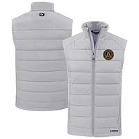 Men's Cutter & Buck Gray Atlanta United FC Evoke Hybrid Eco Softshell Recycled Full-Zip Vest