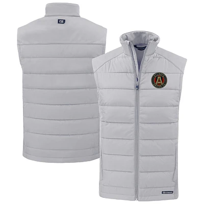 Men's Cutter & Buck Gray Atlanta United FC Evoke Hybrid Eco Softshell Recycled Full-Zip Vest