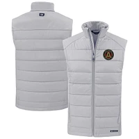 Men's Cutter & Buck Gray Atlanta United FC Evoke Hybrid Eco Softshell Recycled Full-Zip Vest