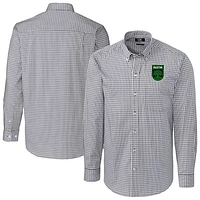 Men's Cutter & Buck  Charcoal Austin FC Easy Care Stretch Gingham Long Sleeve Button-Down Shirt
