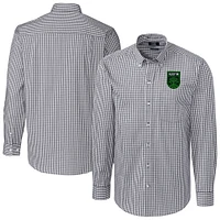 Men's Cutter & Buck  Charcoal Austin FC Easy Care Stretch Gingham Long Sleeve Button-Down Shirt