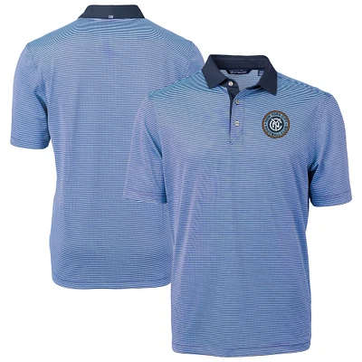 Men's Cutter & Buck  Powder Blue New York City FC Virtue Eco Pique Micro Stripe Recycled Polo