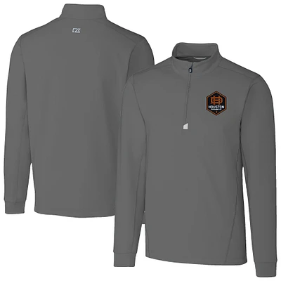 Men's Cutter & Buck Houston Dynamo FC Traverse Stretch Eco Quarter-Zip Pullover Top