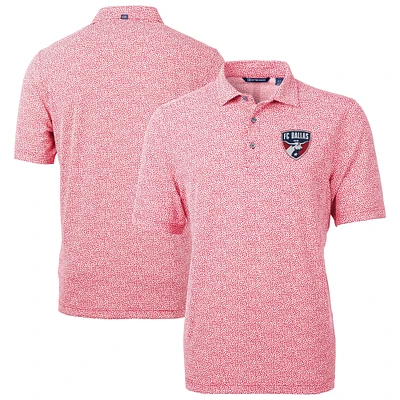 Men's Cutter & Buck Red FC Dallas DryTec Virtue Eco Pique Botanical Print Recycled Polo