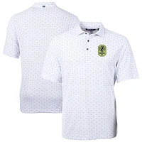 Men's Cutter & Buck White Nashville SC DryTec Virtue Eco Pique Tile Print Recycled Polo