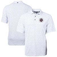 Men's Cutter & Buck White New England Revolution DryTec Virtue Eco Pique Tile Print Recycled Polo