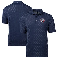 Men's Cutter & Buck Navy FC Dallas DryTec Virtue Eco Pique Tile Print Recycled Polo