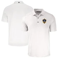 Men's Cutter & Buck White LA Galaxy Forge Eco Stretch Recycled Polo