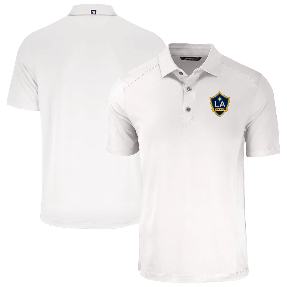 Men's Cutter & Buck White LA Galaxy Forge Eco Stretch Recycled Polo