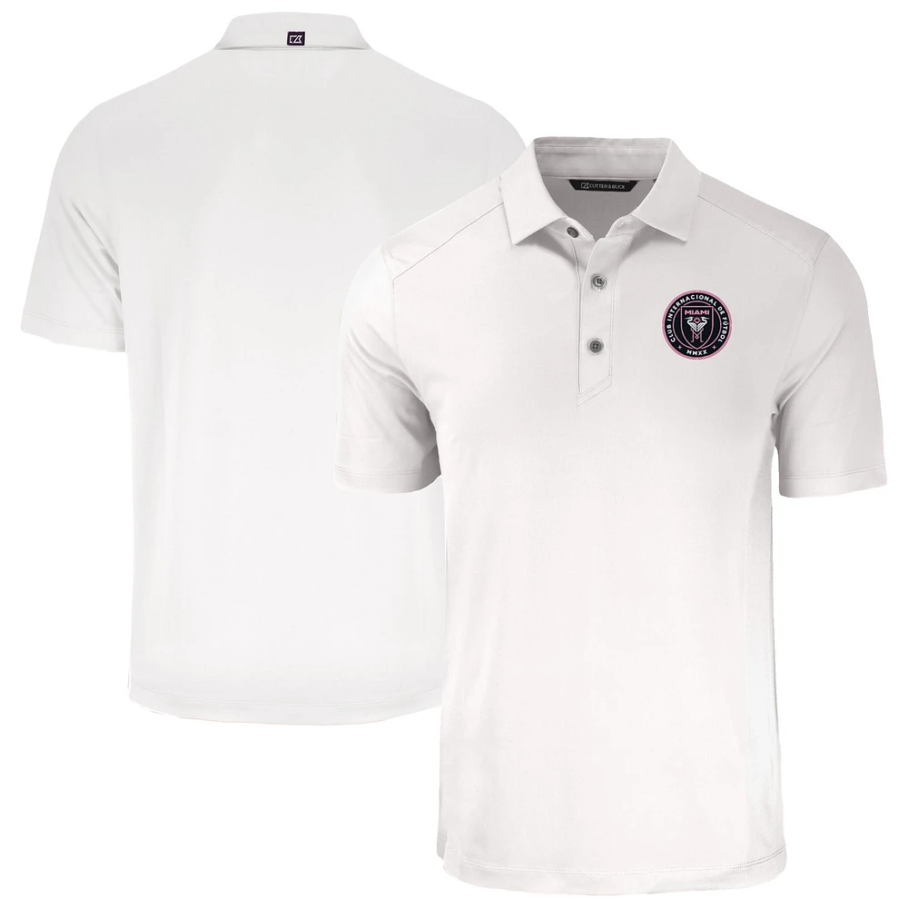 Men's Cutter & Buck White Inter Miami CF Forge Eco Stretch Recycled Polo