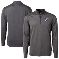 Men's Cutter & Buck FC Dallas DryTec Virtue Eco Pique Micro Stripe Recycled Quarter-Zip Pullover Top