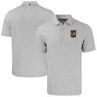 Men's Cutter & Buck /White LAFC Forge Eco Double Stripe Stretch Recycled Tri-Blend Polo