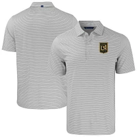 Men's Cutter & Buck /White LAFC Forge Eco Double Stripe Stretch Recycled Tri-Blend Polo