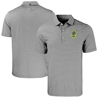 Men's Cutter & Buck Black/White Nashville SC Forge Eco Double Stripe Stretch Recycled Tri-Blend Polo