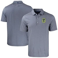 Men's Cutter & Buck Navy/White Nashville SC Forge Eco Double Stripe Stretch Recycled Tri-Blend Polo